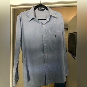 Polo Ralph Lauren casual button down blue striped shirt